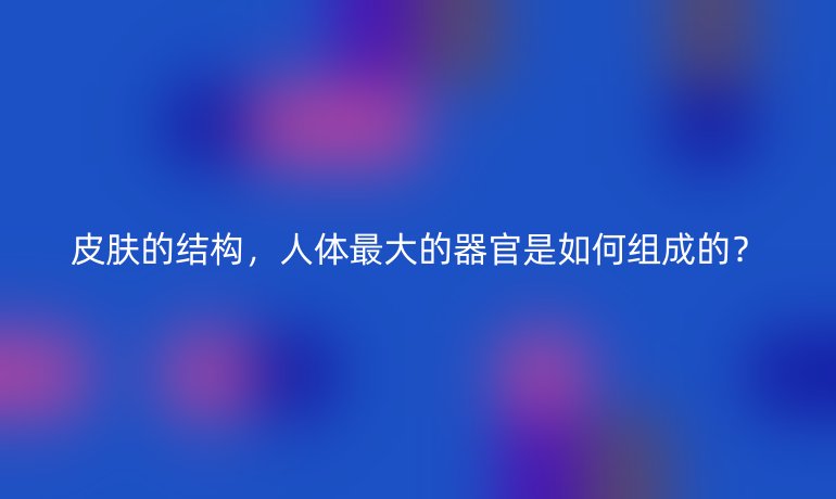 皮膚的結(jié)構(gòu)，人體最大的器官是如何組成的？